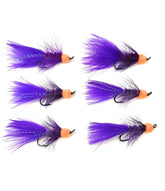 Close-up of Egg Sucking Leech fly highlighting orange tip and chenille body